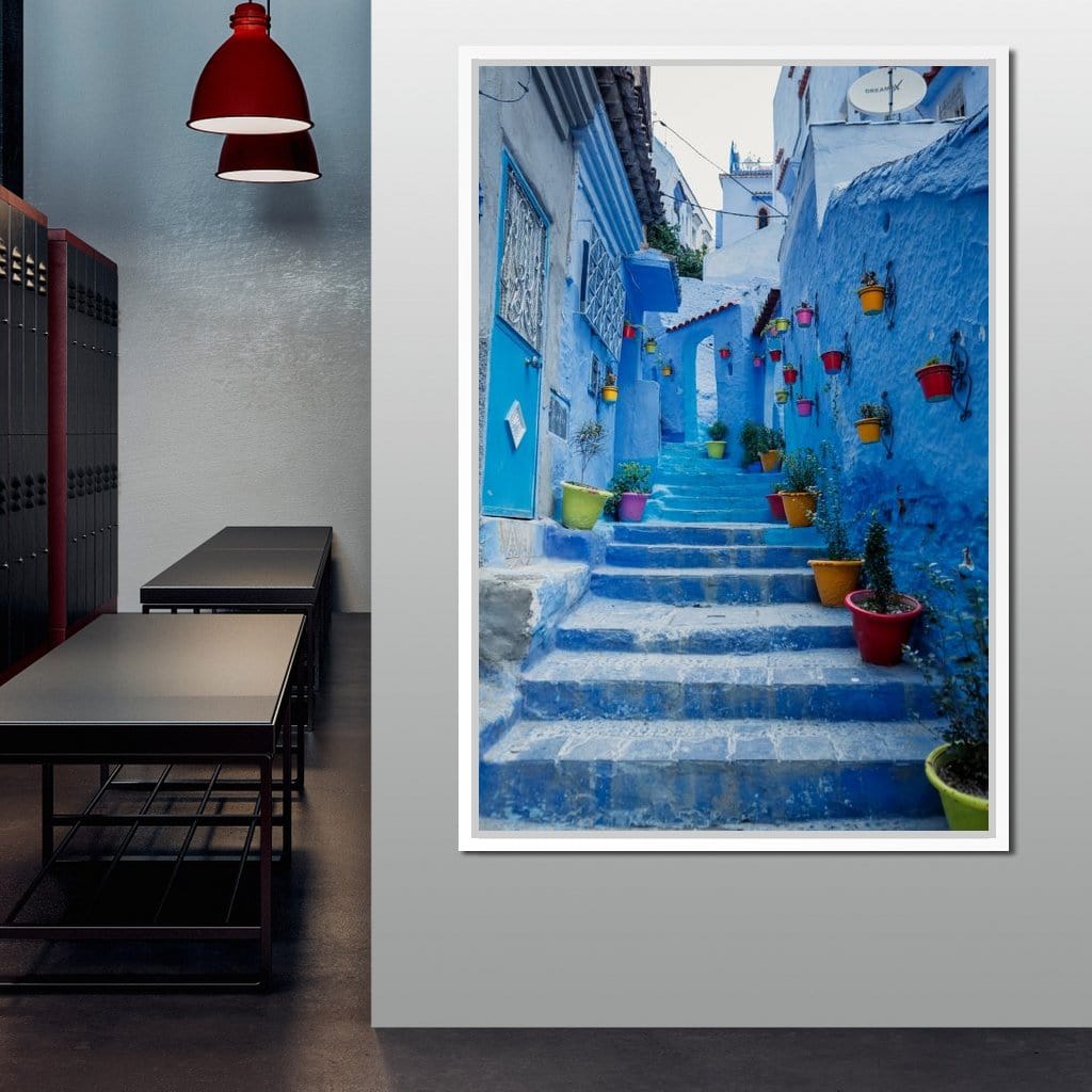 Chefchaouen - Blue village in Morocco Canvas Wall Art
