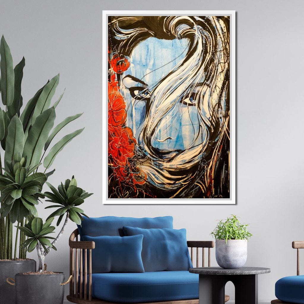 Blue Girl Canvas Wall Art