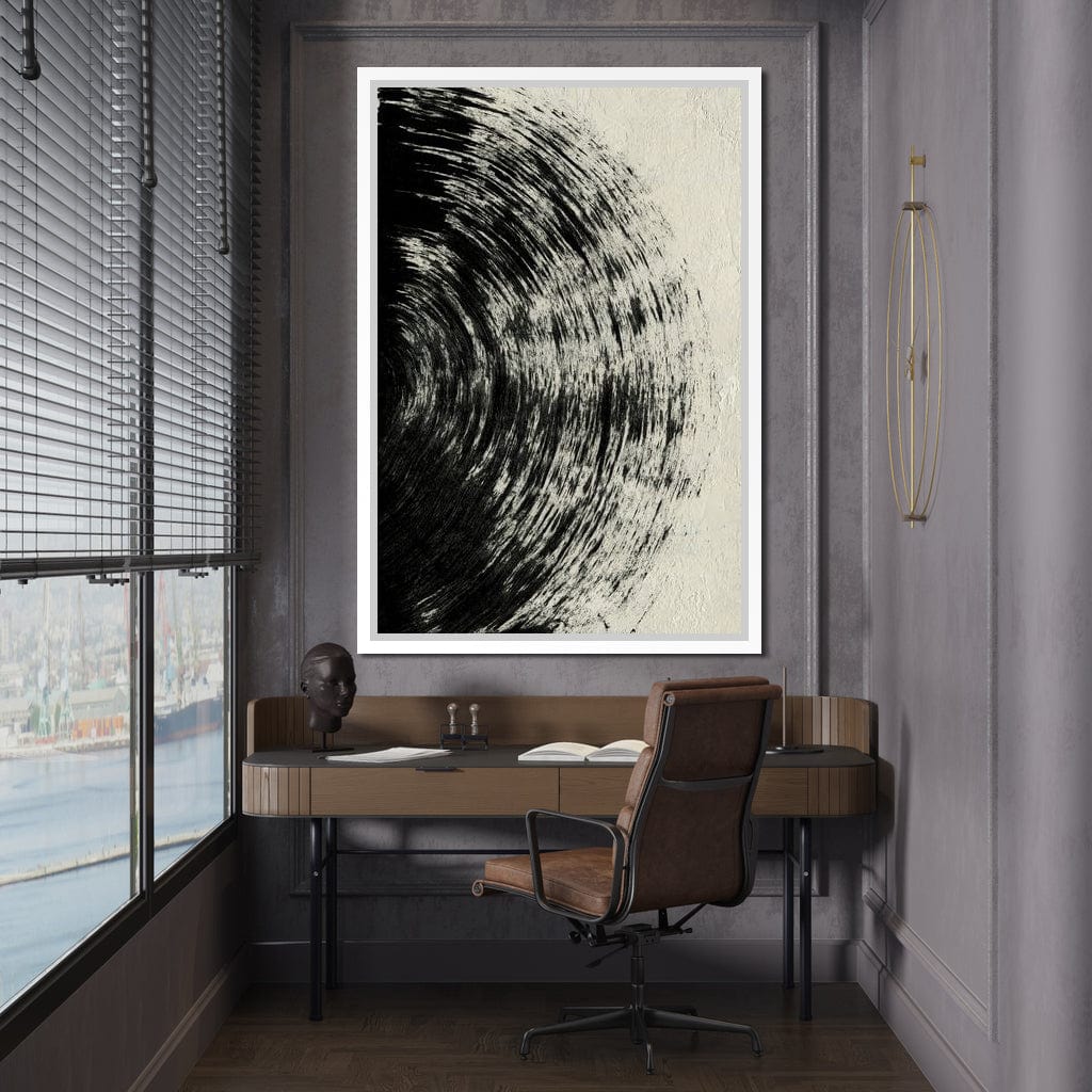 Abstract Black Circle Canvas Wall Art