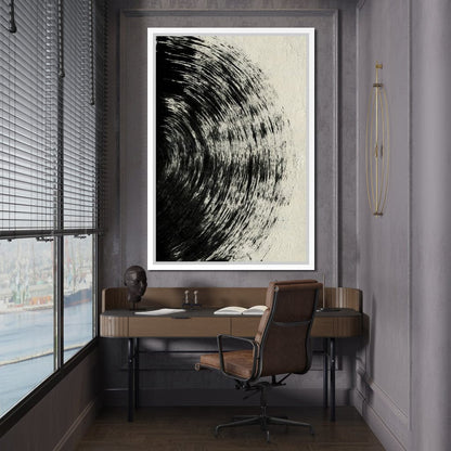 Abstract Black Circle Canvas Wall Art
