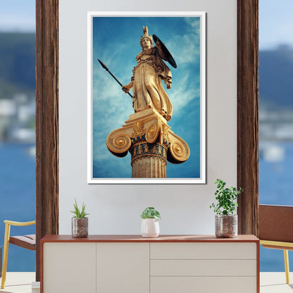 Athena Statue in Athens Canvas Wall Art