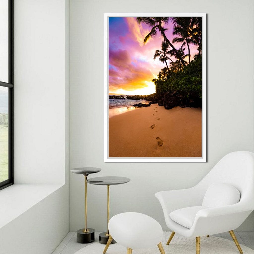 Footprints in the Sand Canvas Wall Art