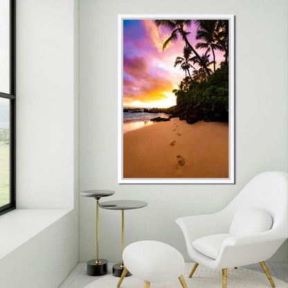 Footprints in the Sand Canvas Wall Art