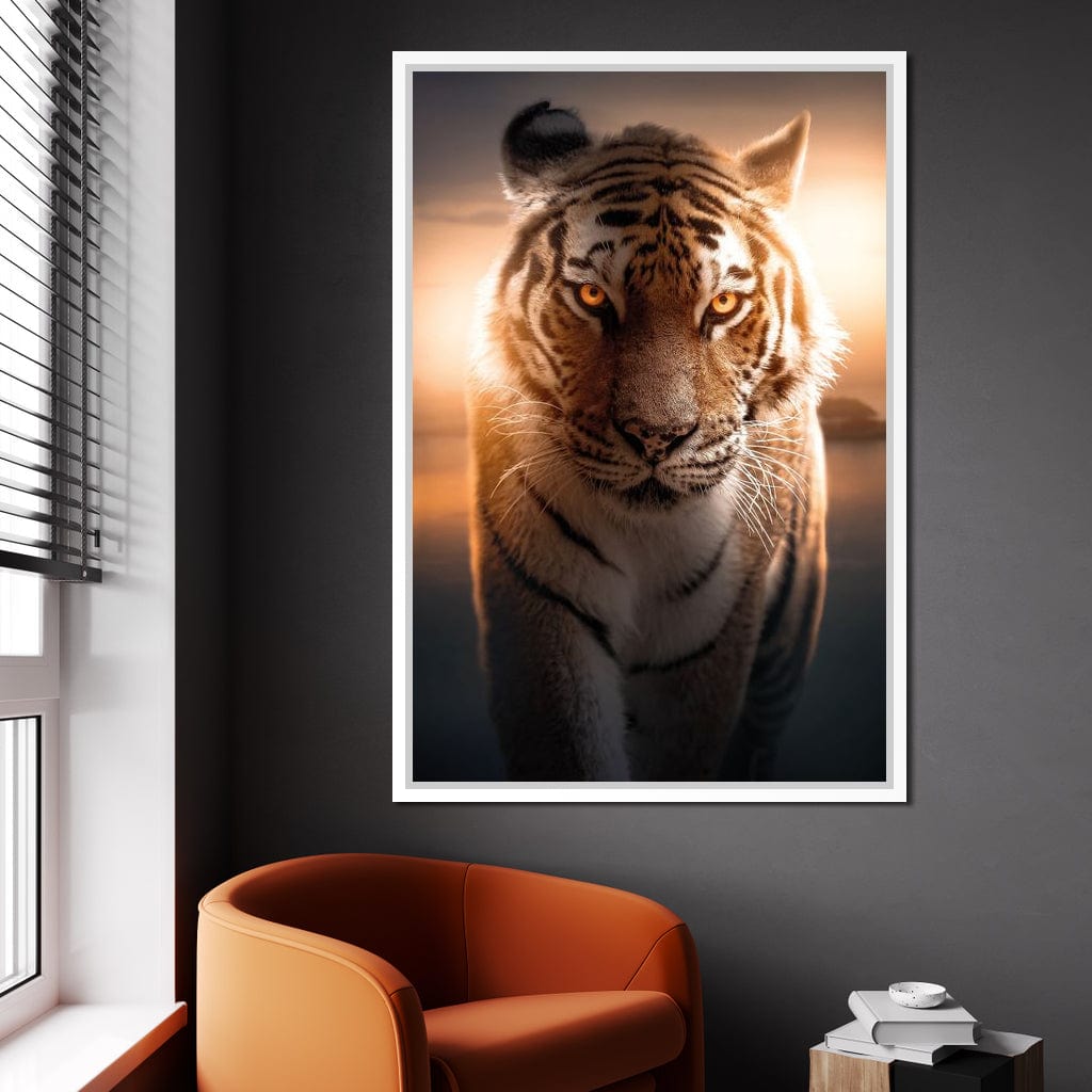 Tiger Orange Eyes Canvas Wall Art