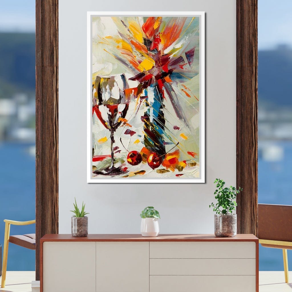 Wine & Flowers Canvas Wall Art