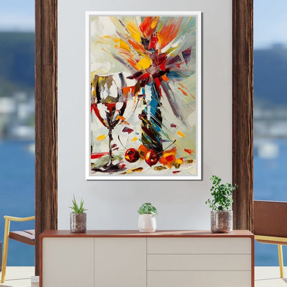 Wine & Flowers Canvas Wall Art
