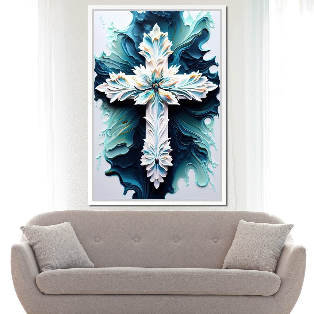 Floral Cross 06 Canvas Wall Art