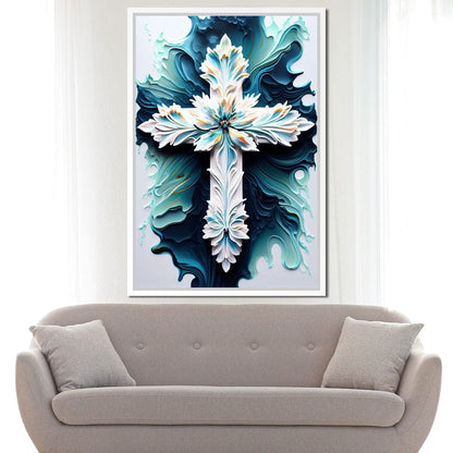 Floral Cross 06 Canvas Wall Art