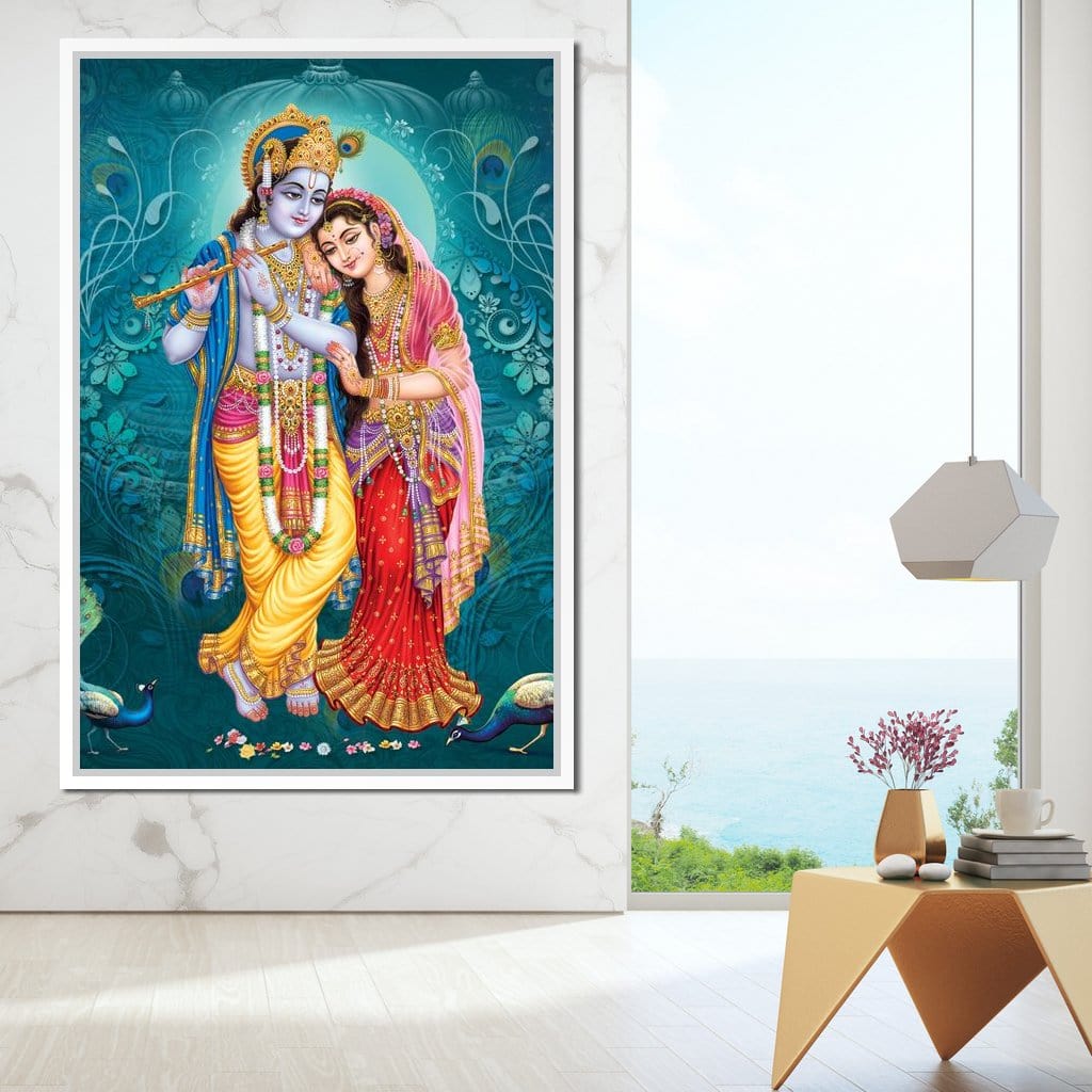 Radha & Krishna Couple Canvas Wall Art
