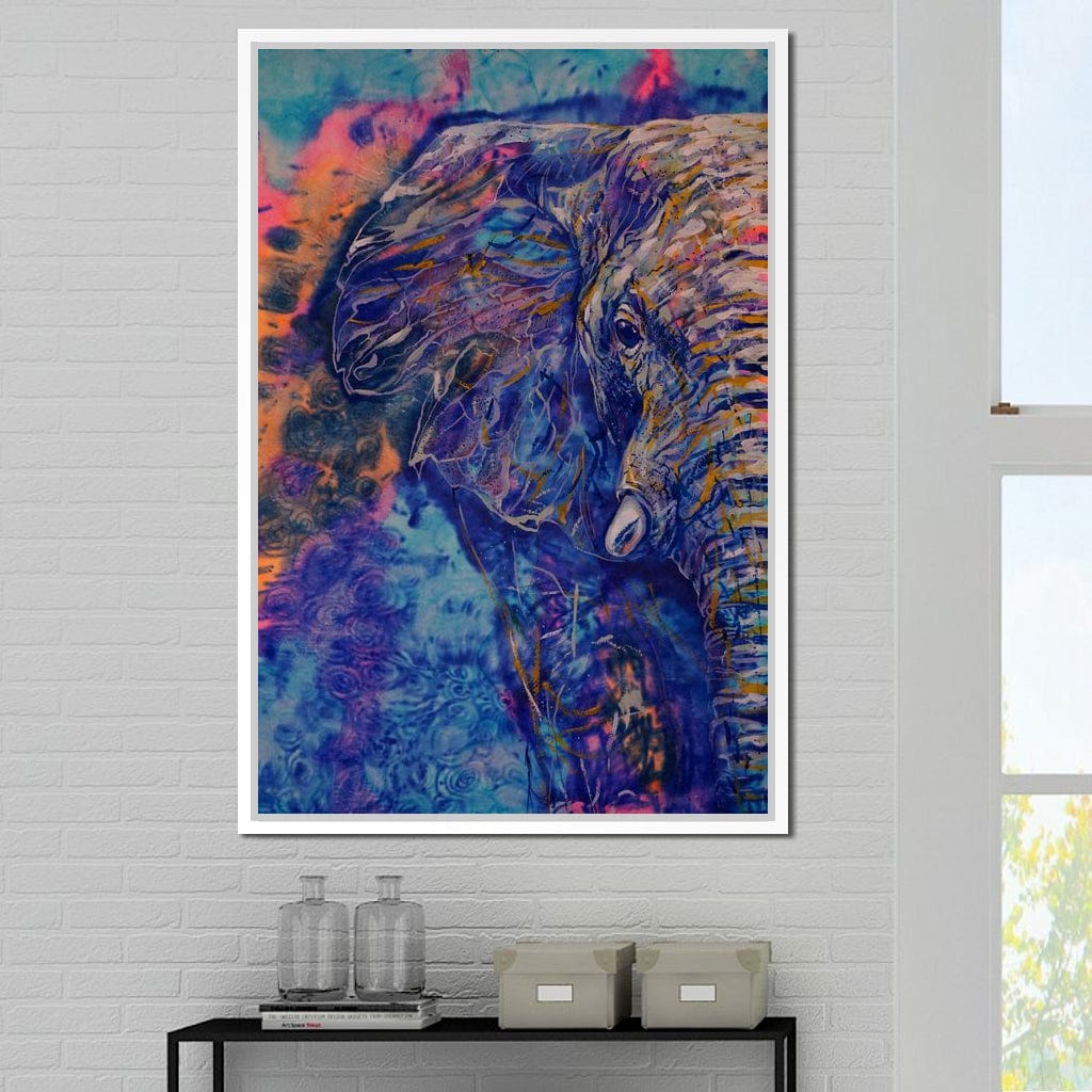 Blue Elephant Canvas Wall Art