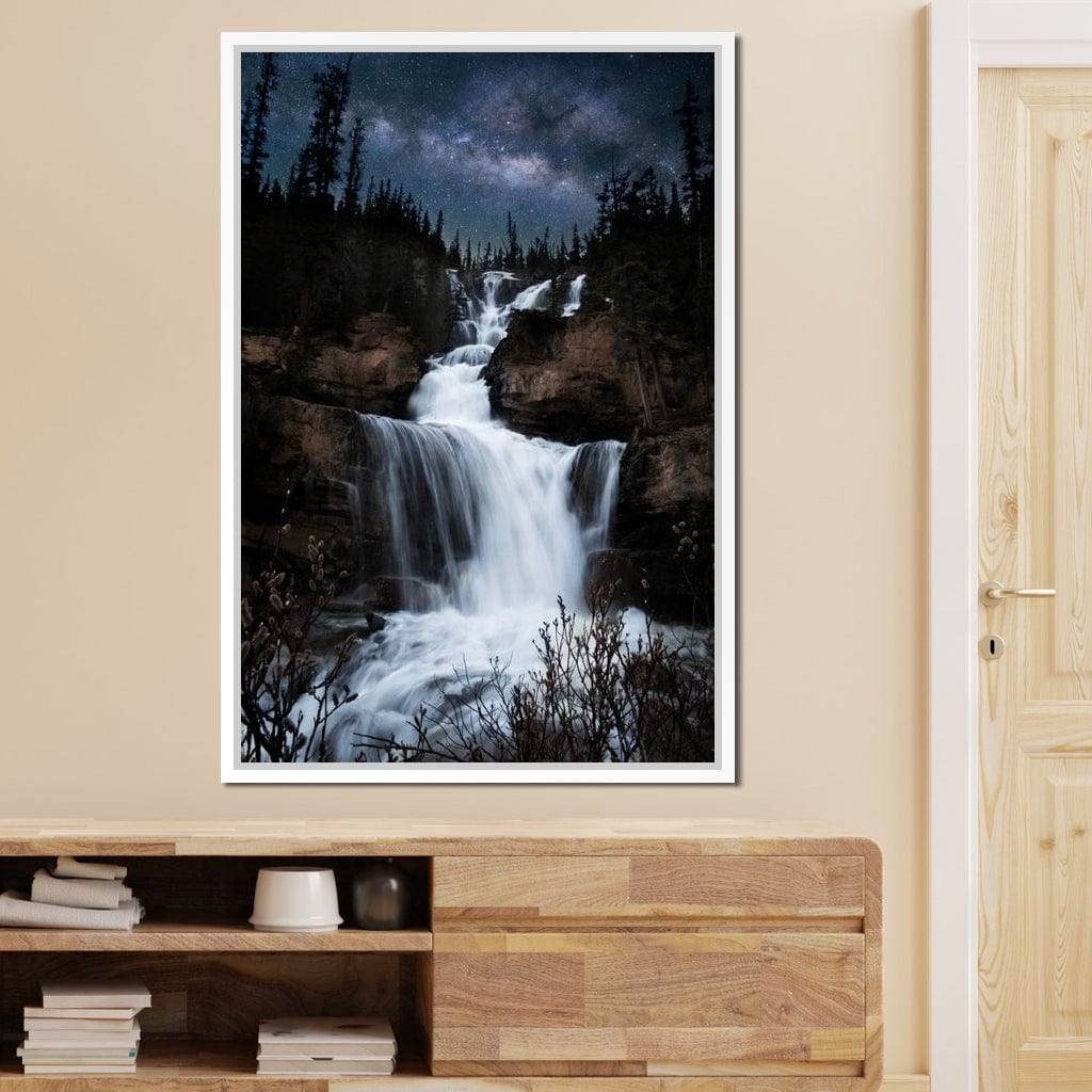 Milky Way Waterfall Canvas Wall Art