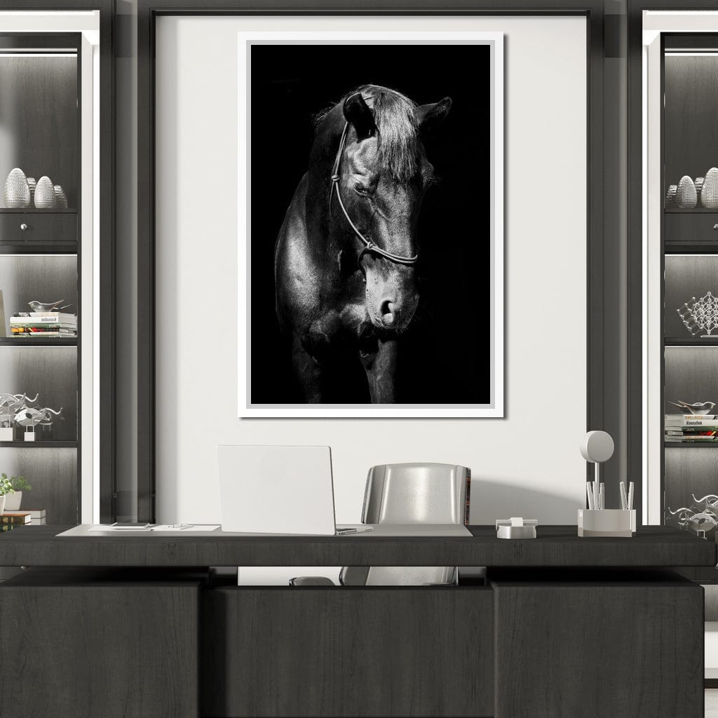Black & White Horse Head Canvas Wall Art