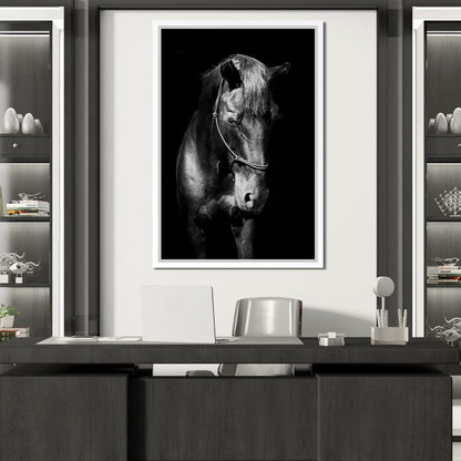 Black & White Horse Head Canvas Wall Art
