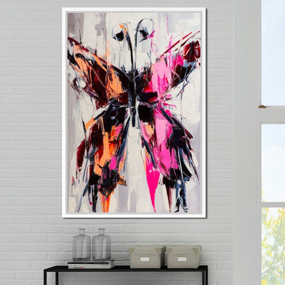Orange & Pink Butterfly Canvas Wall Art