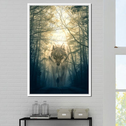 Wolf Walking - Alex Graphex Canvas Wall Art