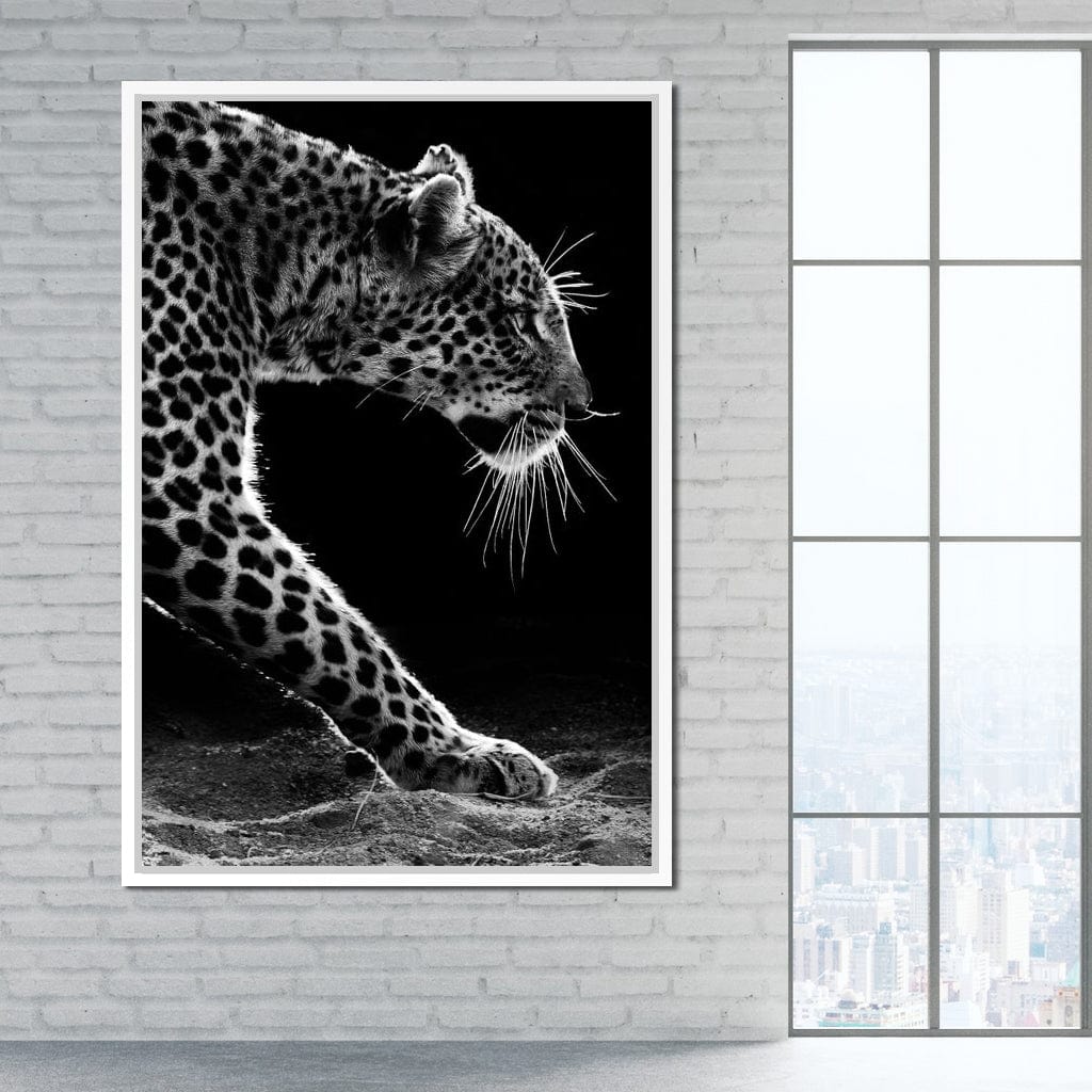 Black and white Leopard Canvas Wall Art