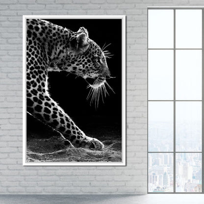 Black and white Leopard Canvas Wall Art
