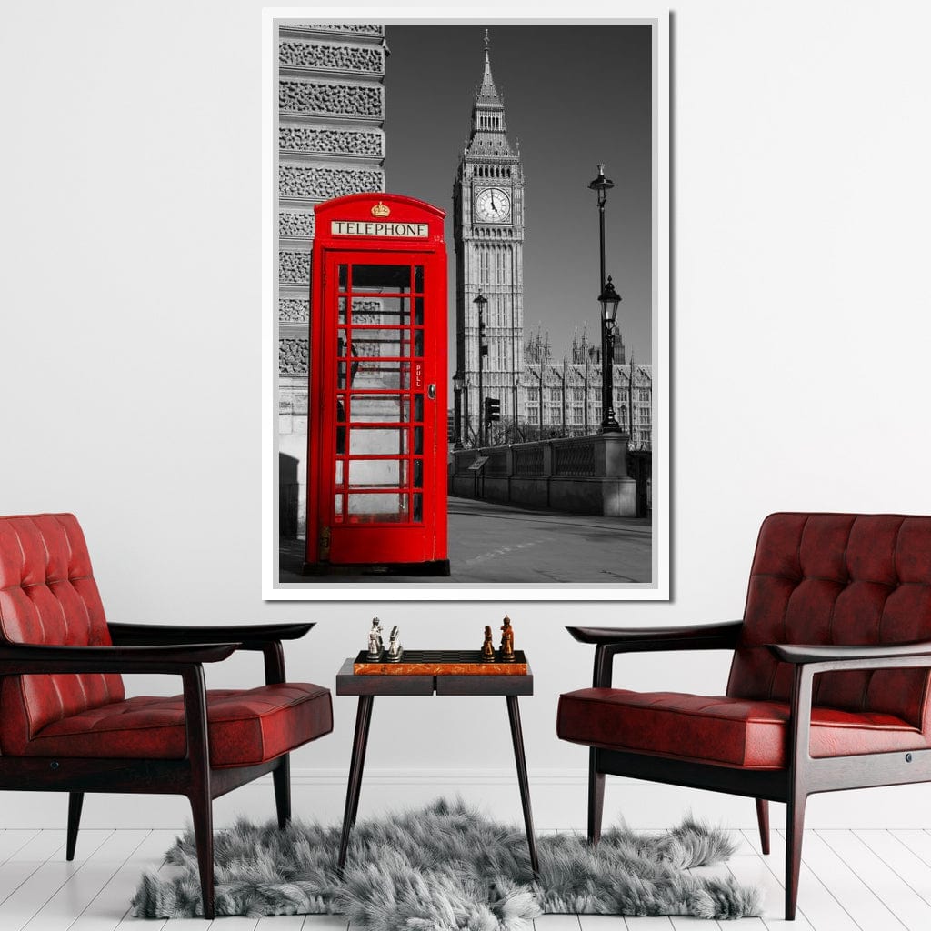 Westminster Phone Box Canvas Wall Art