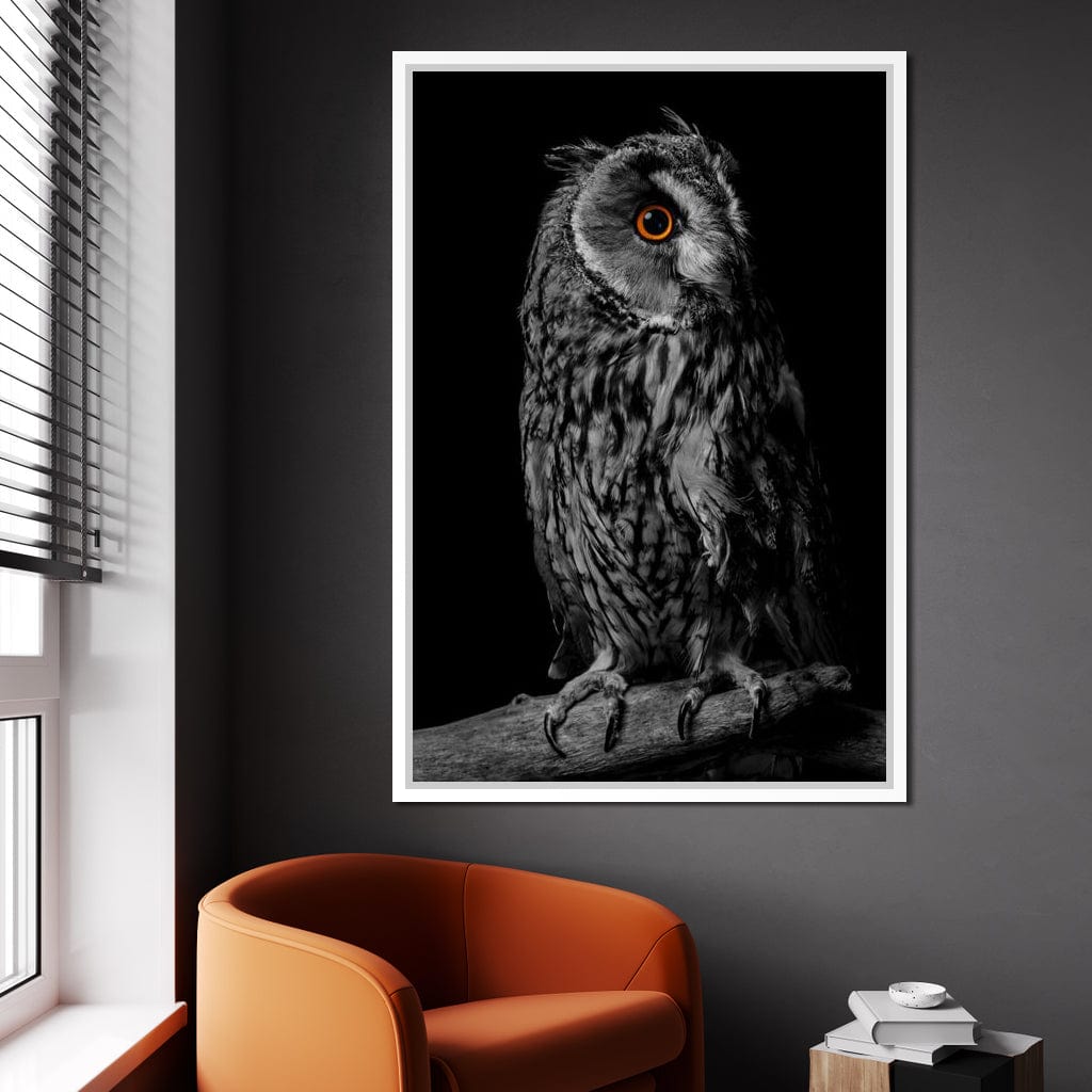 Black & White Owl Canvas Wall Art