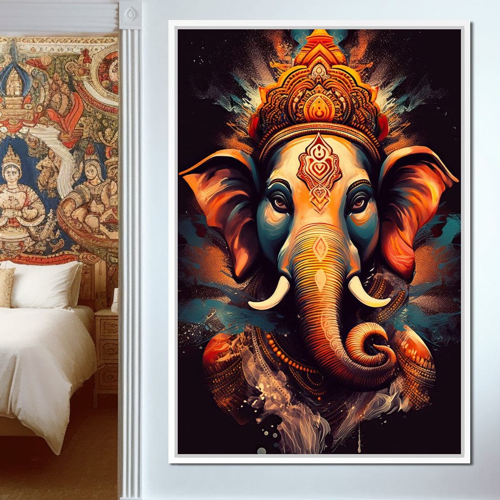 Ganesha's Blessing Canvas Wall Art