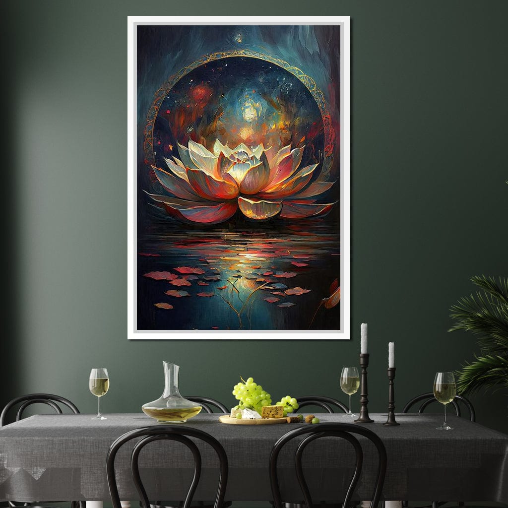 Midnight Lotus Flower Canvas Wall Art