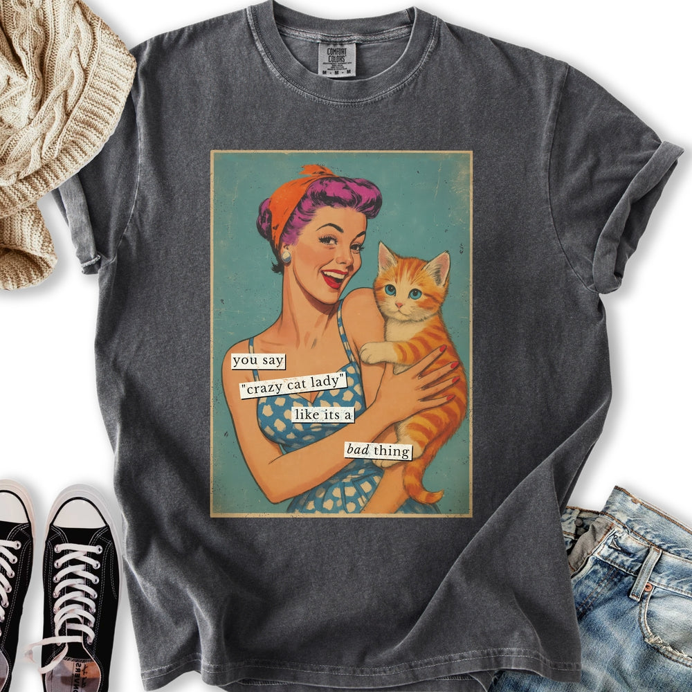 Retro Crazy Cat Lady Relaxed Tee