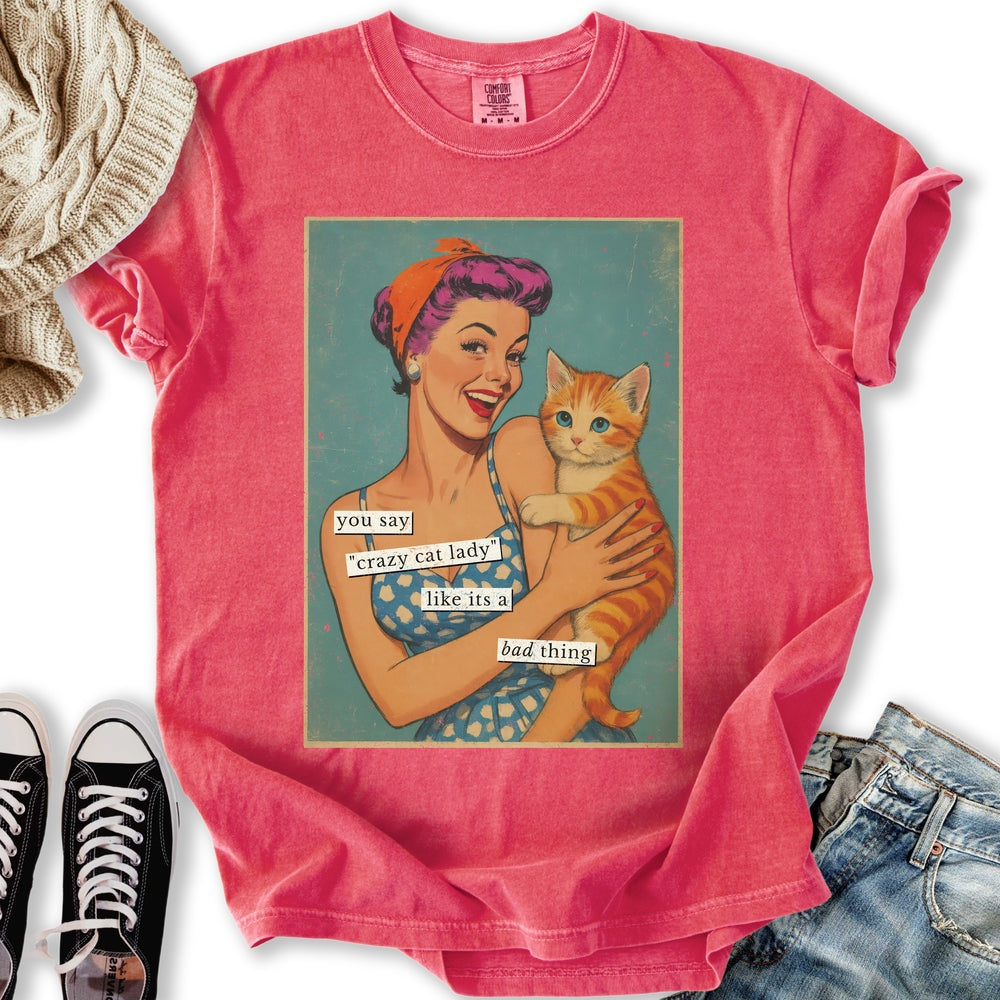 Retro Crazy Cat Lady Relaxed Tee