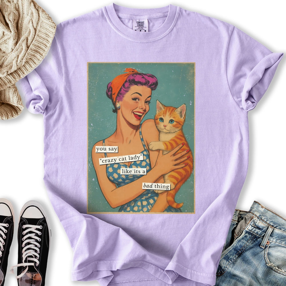 Retro Crazy Cat Lady Relaxed Tee