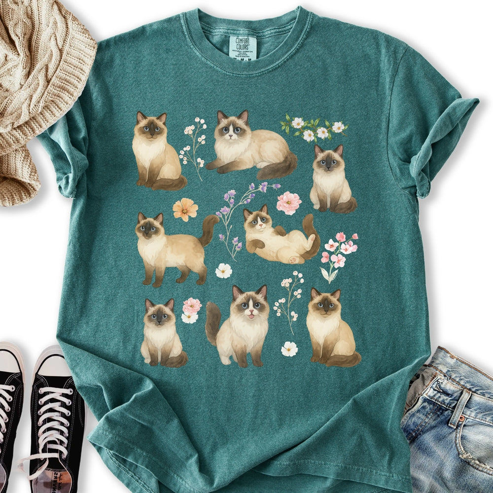 Boho Floral Ragdoll Relaxed Tee