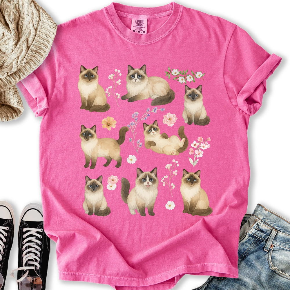 Boho Floral Ragdoll Relaxed Tee