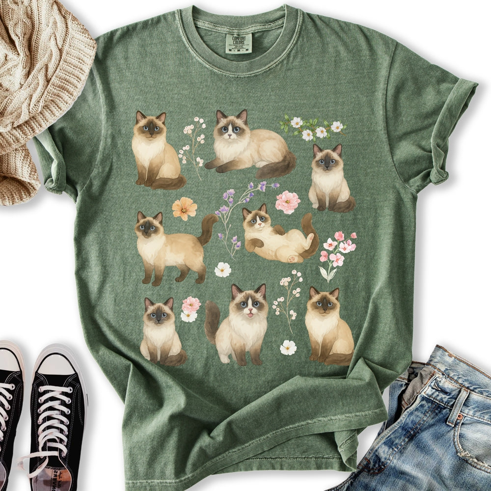 Boho Floral Ragdoll Relaxed Tee