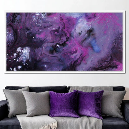 Abstract Purple & Black Canvas Wall Art
