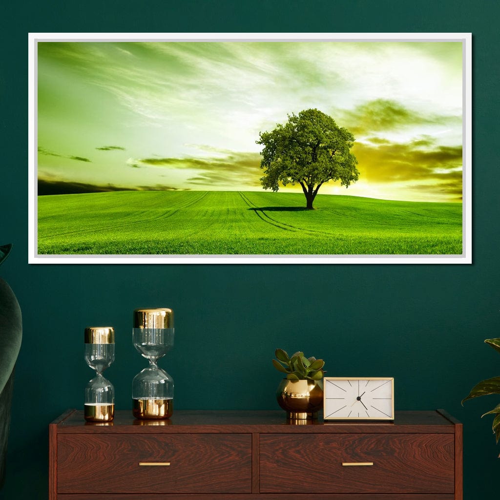 Green Prairie Canvas Wall Art