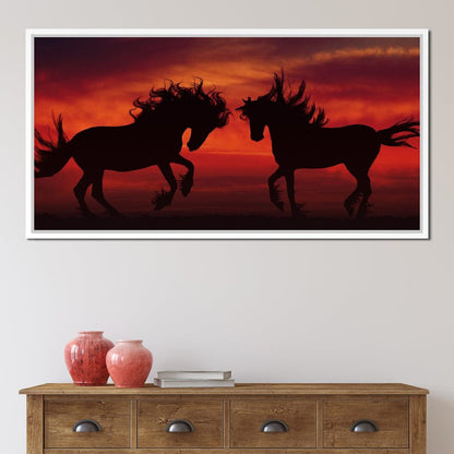 Stallion Sunset Canvas Wall Art