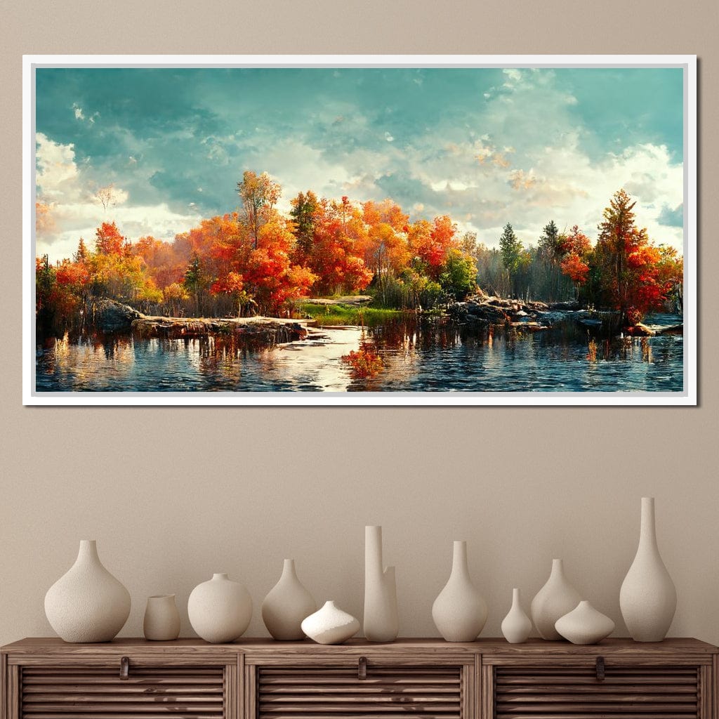 Lakefall Landscape Canvas Wall Art