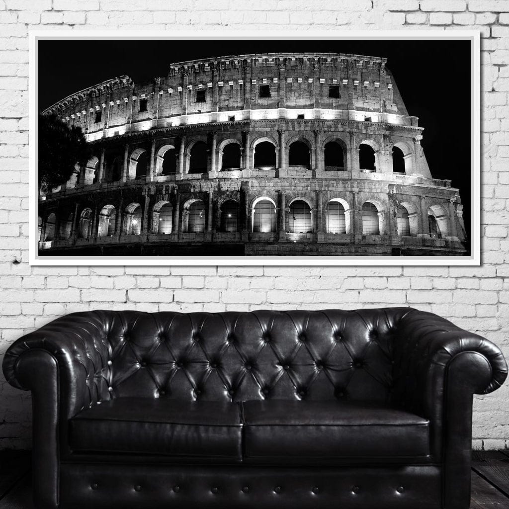Colosseum at Night Time Canvas Wall Art