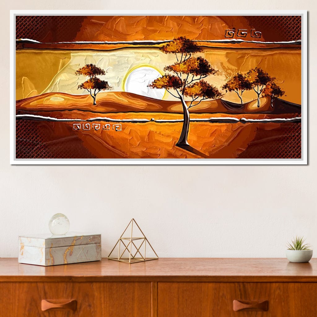 African Savanna Sunset Canvas Wall Art