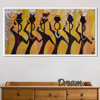 African Women with Jars Canvas Wall Art