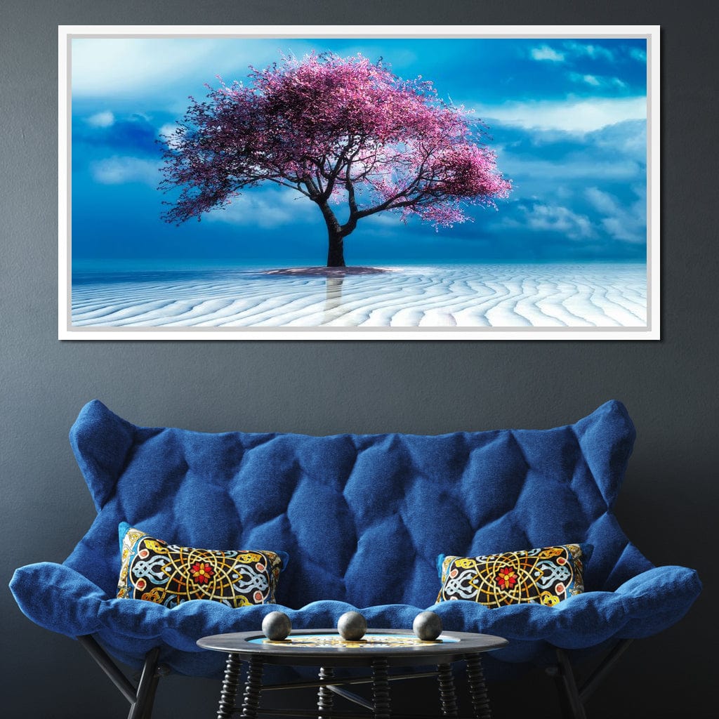 Lone Pink Tree Canvas Wall Art