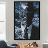 Surreal Chessboard Mind Horizon Canvas Wall Art