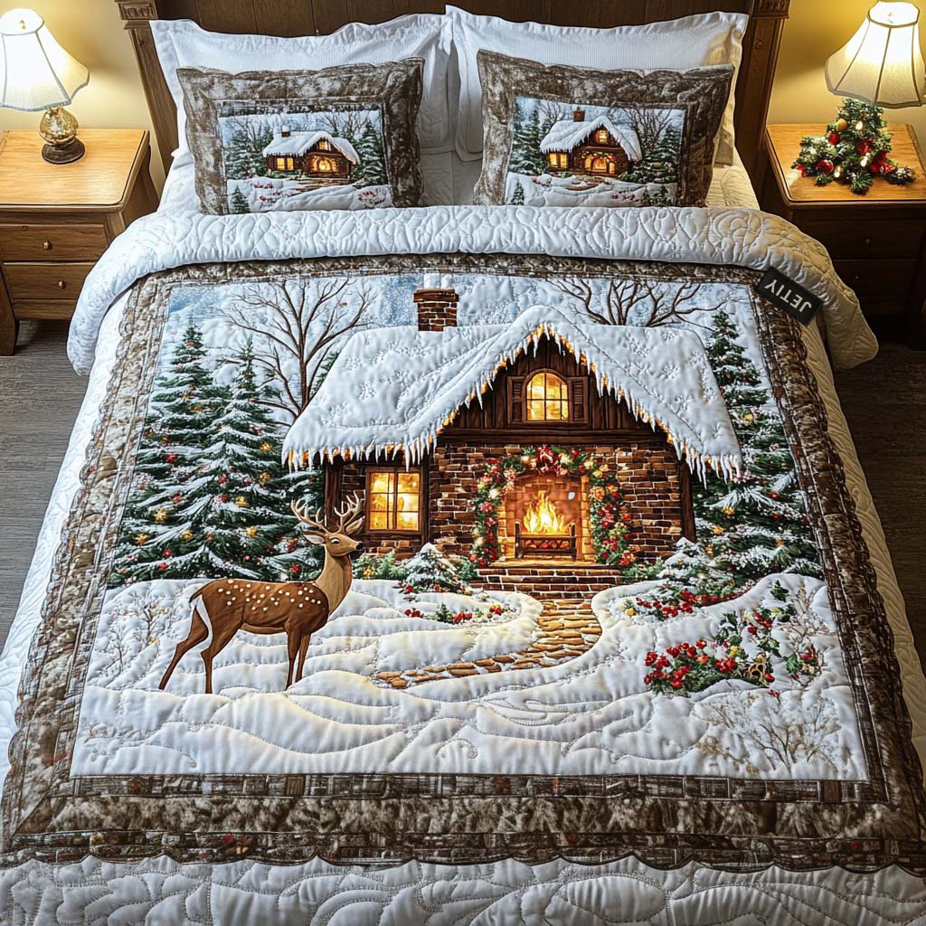 Single (59'' x 70'') /Cozy Cabin 3-Piece Quilted Bedding Set