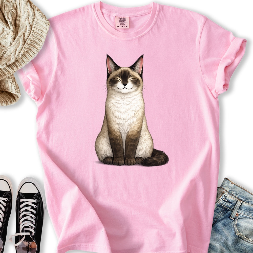 Smiling Siamese Cat Relaxed Tee