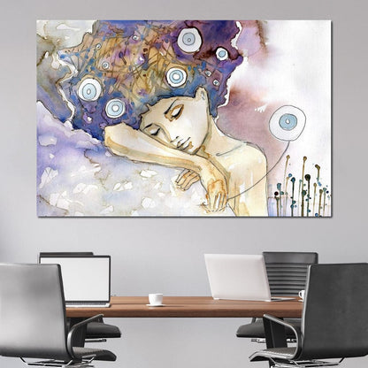 Lost in her Dreams Canvas Wall Art