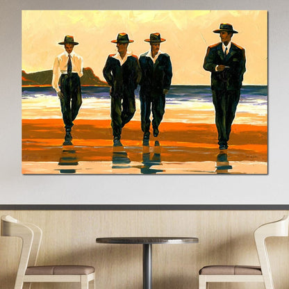 Men's On The Beach Canvas Wall Art