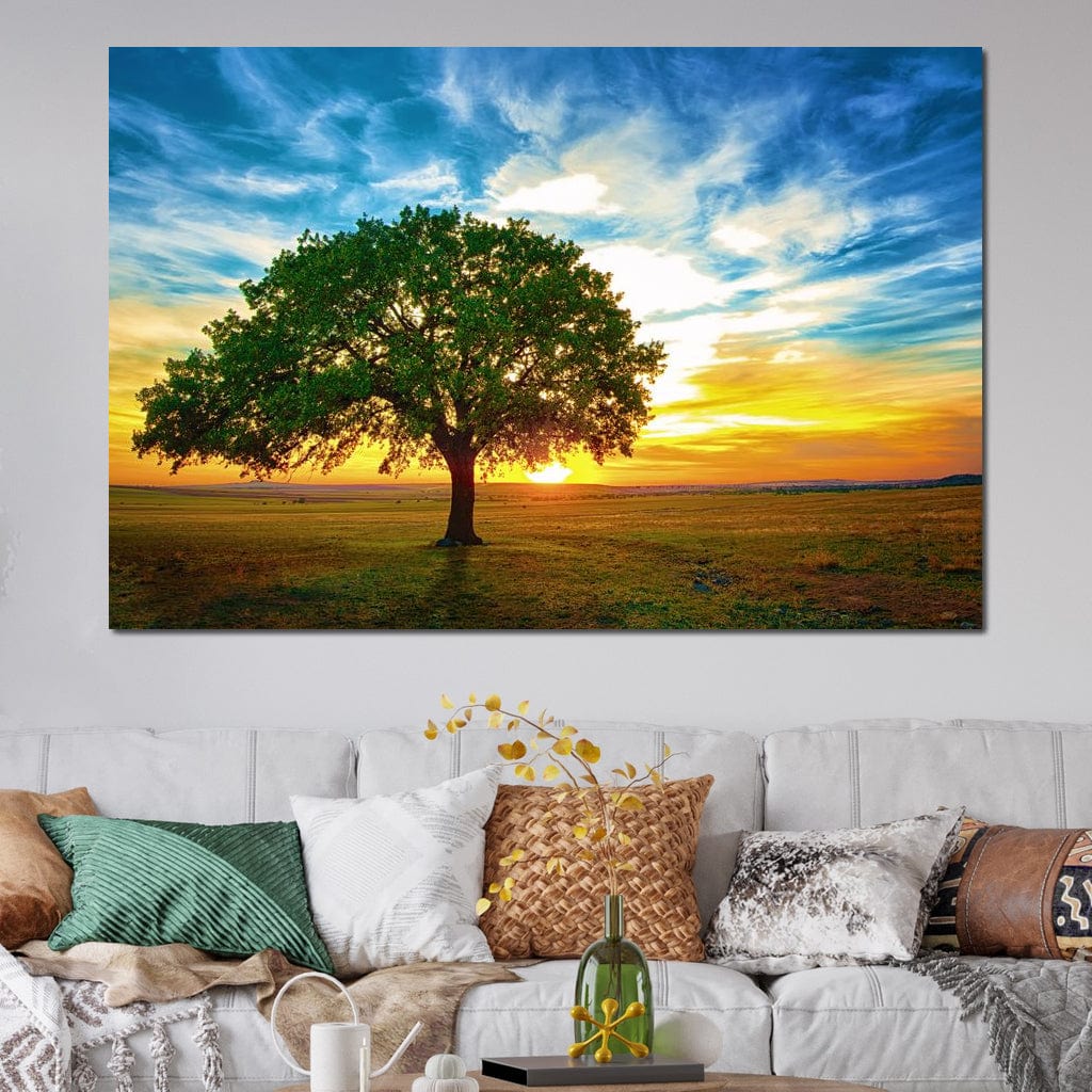 Sunrise Tree Canvas Wall Art