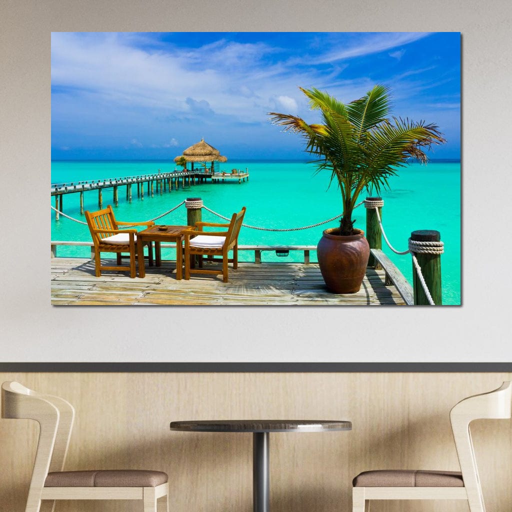 Coffee on the Beach Canvas Wall Art