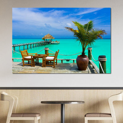 Coffee on the Beach Canvas Wall Art