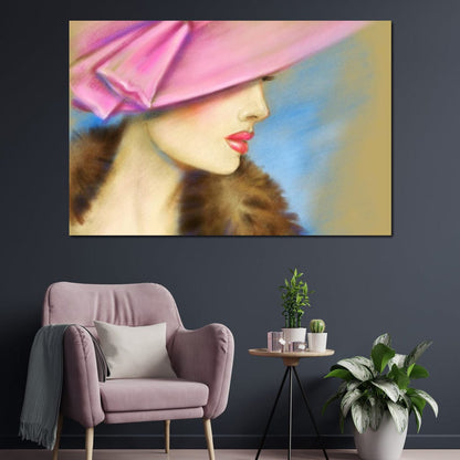 Pink Hat Fashion Canvas Wall Art