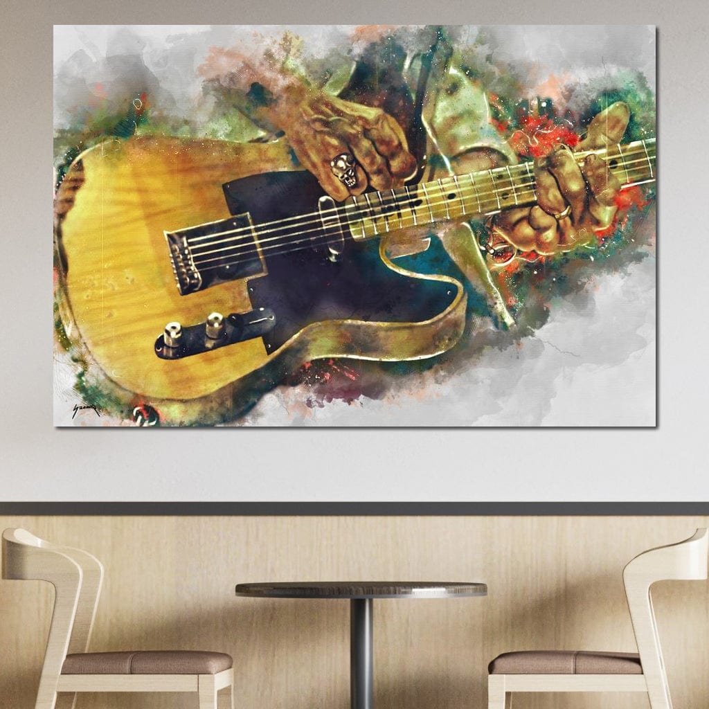 Keith Richards' Electric Guitar Canvas Wall Art