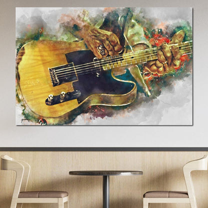 Keith Richards' Electric Guitar Canvas Wall Art